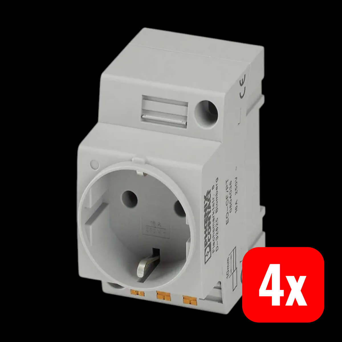 Phoenix Contact Schaltschrank Steckdose Dose EO-CF/PT Grau PA 60mm 45mm 4 STÜCK - 4055626225784