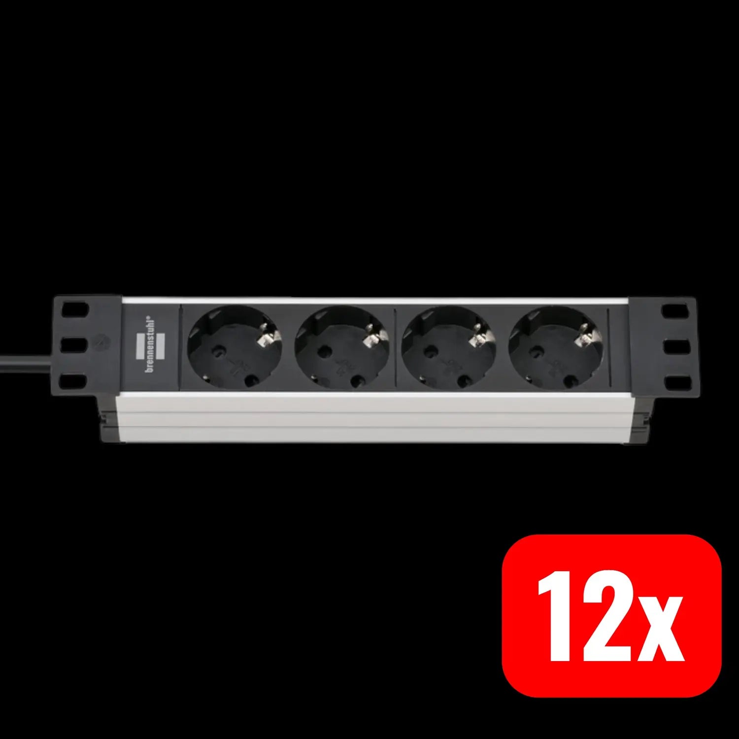 B-Ware Brennenstuhl 1390007004 2 M 4 Ac Ausgänge Indoor Ip20 Schwarz 12 Stück - 4007123662685