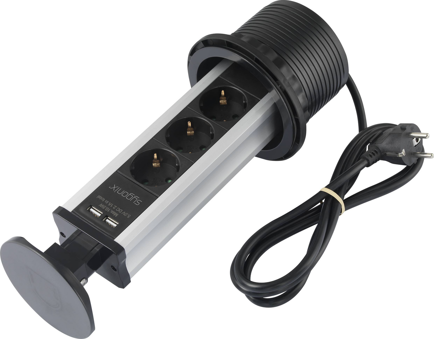 B-Ware Sygonix Sy 4737794 Steckdosenturm Mehrfachsteckdose Schwarz Schuko 2 Stück - 4064161177076