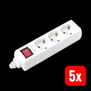 B-Ware Sygonix Steckerleiste 3fach Schalter Mehrfachsteckdose Steckdosenleiste 5 Stück