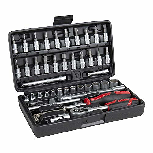 B-Ware Steckschlüssel Satz, Umschaltknarre 1/4'', Vierkant 1/4'', 48 Teiliges Set