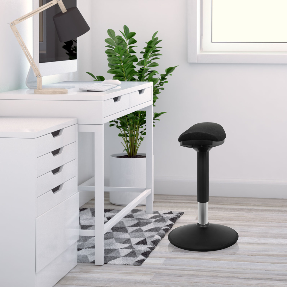 Hjh Office Stehhocker Stehhilfe Hocker Balance Sit I B Stoff Schwarz B-Ware - 4064323014850