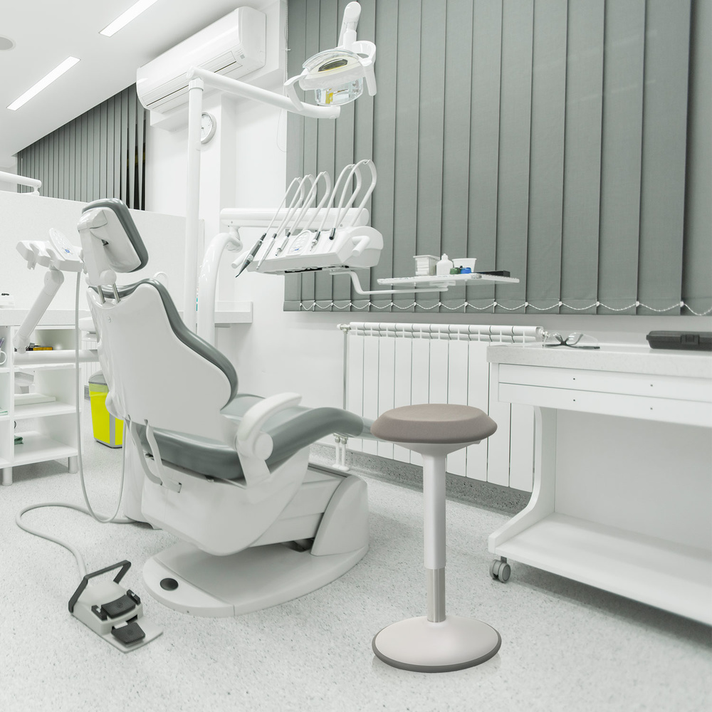 Hjh Office Stehhocker Stehhilfe Balance Sit Iii W Hocker Stoff Weiß Grau B-Ware - 4064323014874