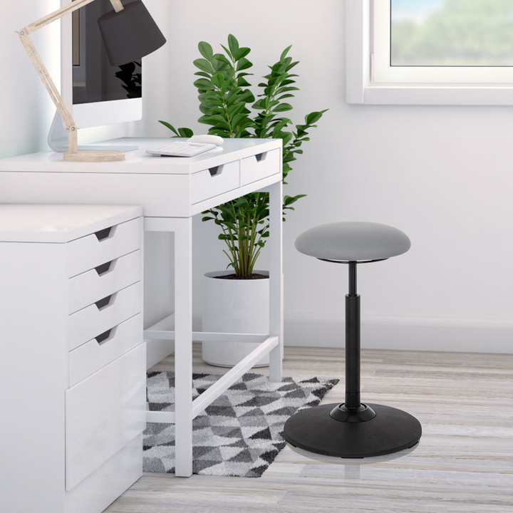 Hjh Office Stehhocker Stehhilfe Balance Sit Hocker Stoff Grau Höhenverstellbar B-Ware - 4251084676582