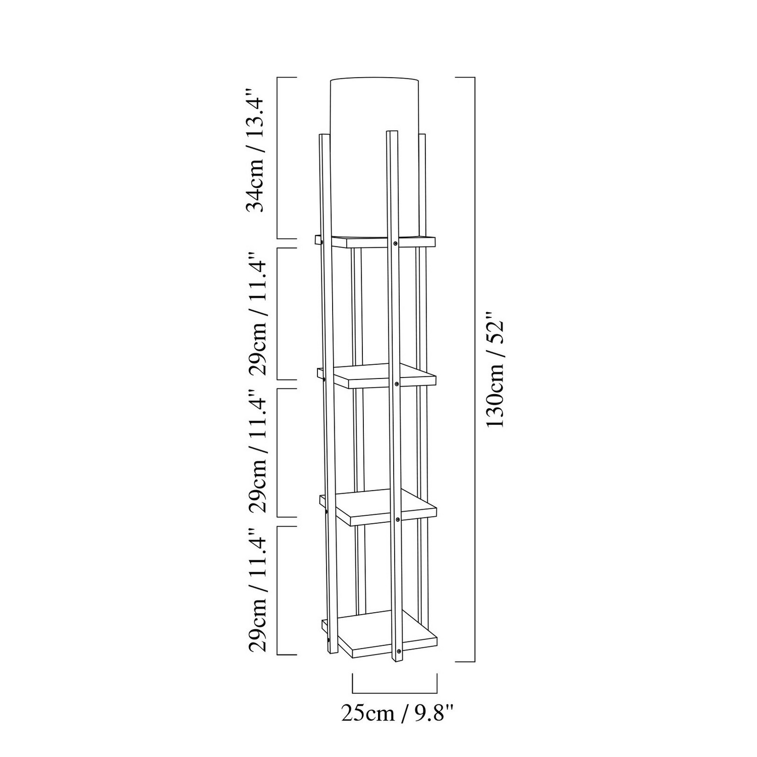 B-Ware Opviq Stehlampe 8111 Schwarz Ablage Stoffschirm Weiß Stehleuchte Lampe Leuchte - 8683742827986