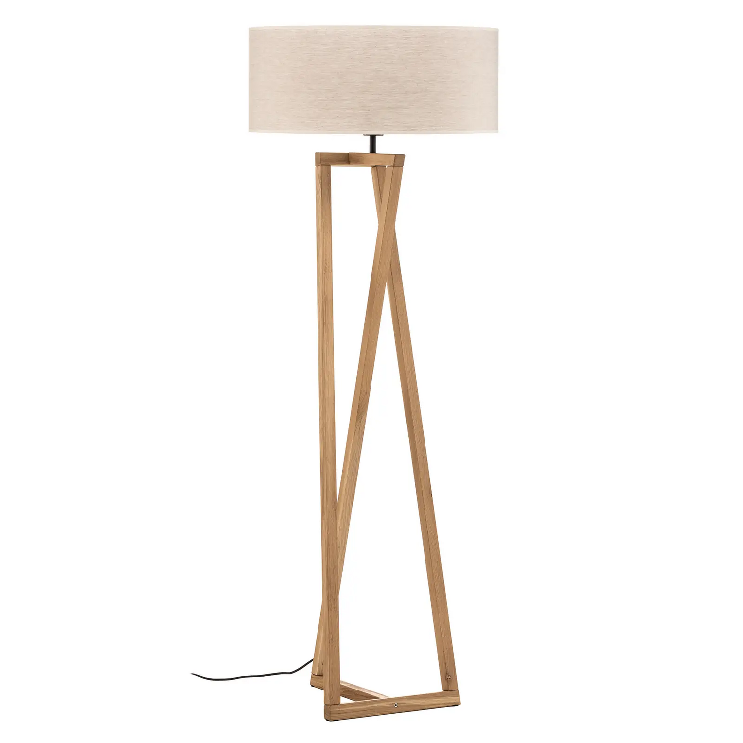 B-Ware Euluna Stehlampe Canvas Stehlampe Standleuchte  Eichenholz Beige Siehe Text/Foto - 5904496510409