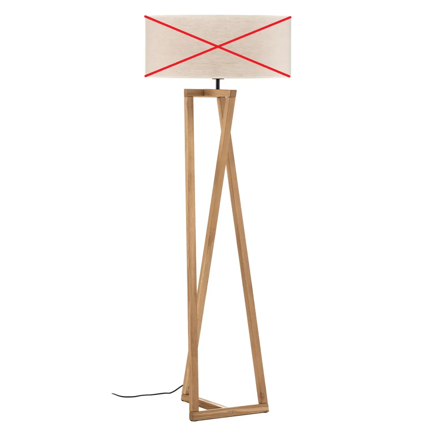 B-Ware Euluna Stehlampe Canvas Standleuchte Eichenholz Textil Beige Siehe Text/Foto - 5904496510409