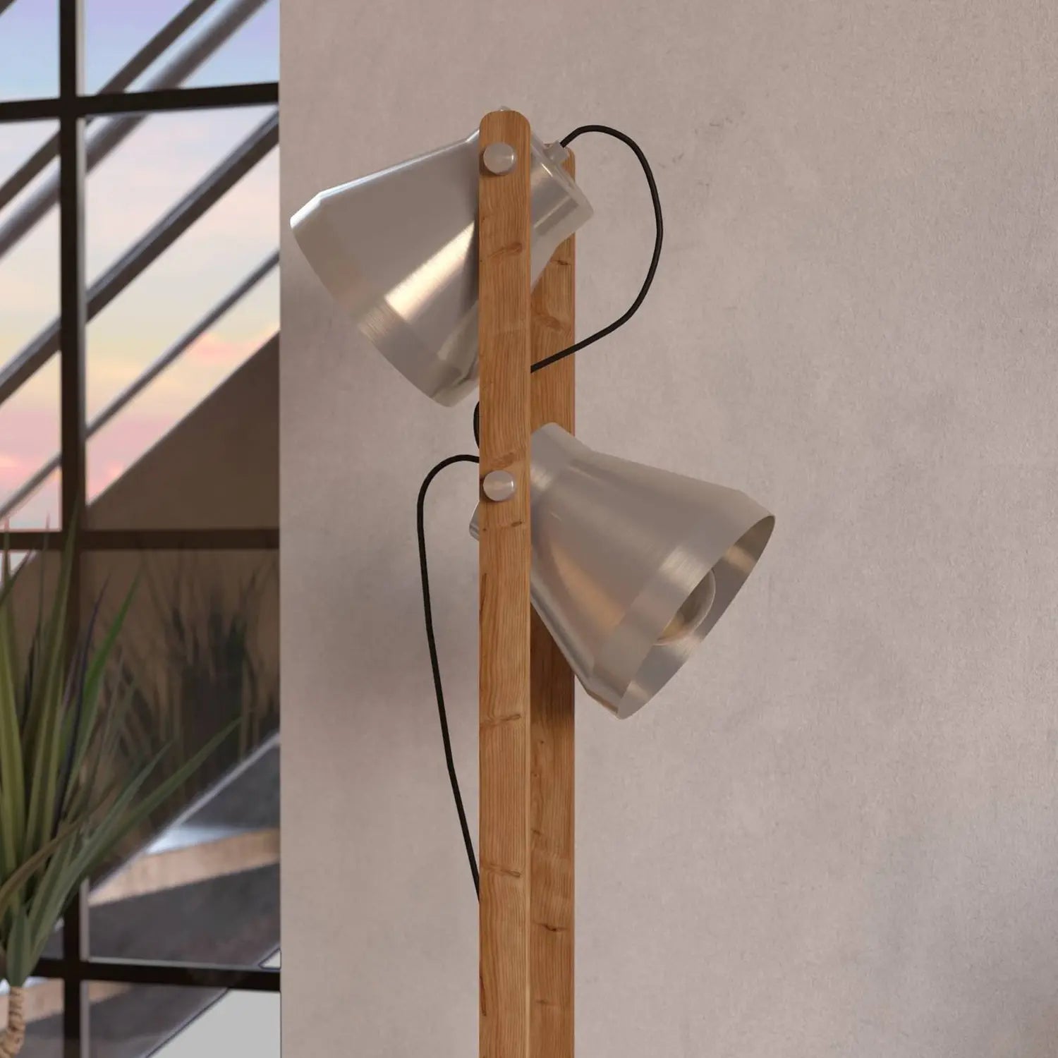 B-Ware Eglo Stehlampe Leuchte Cawton Höhe 1345 Cm Stahl Braun 2flg Stahl - 9002759439545