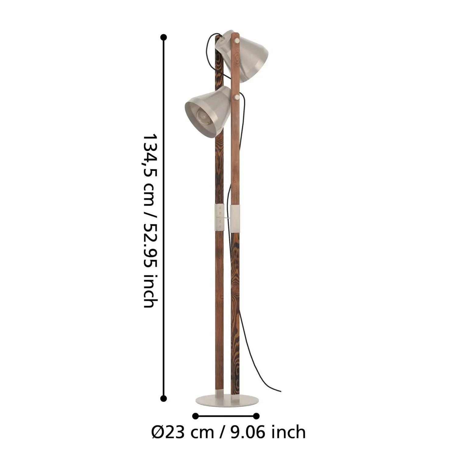 B-Ware Eglo Stehlampe Leuchte Cawton Höhe 1345 Cm Stahl Braun 2flg Stahl - 9002759439545