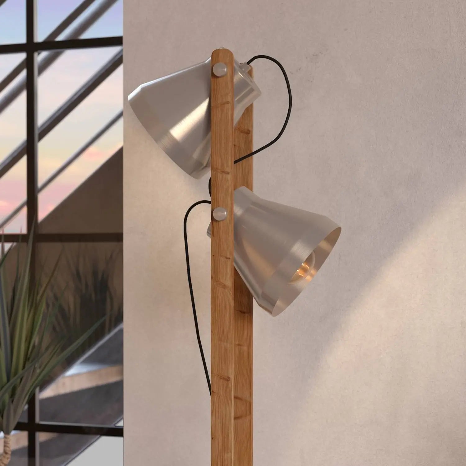 B-Ware Eglo Stehlampe Leuchte Cawton Höhe 1345 Cm Stahl Braun 2flg Stahl - 9002759439545