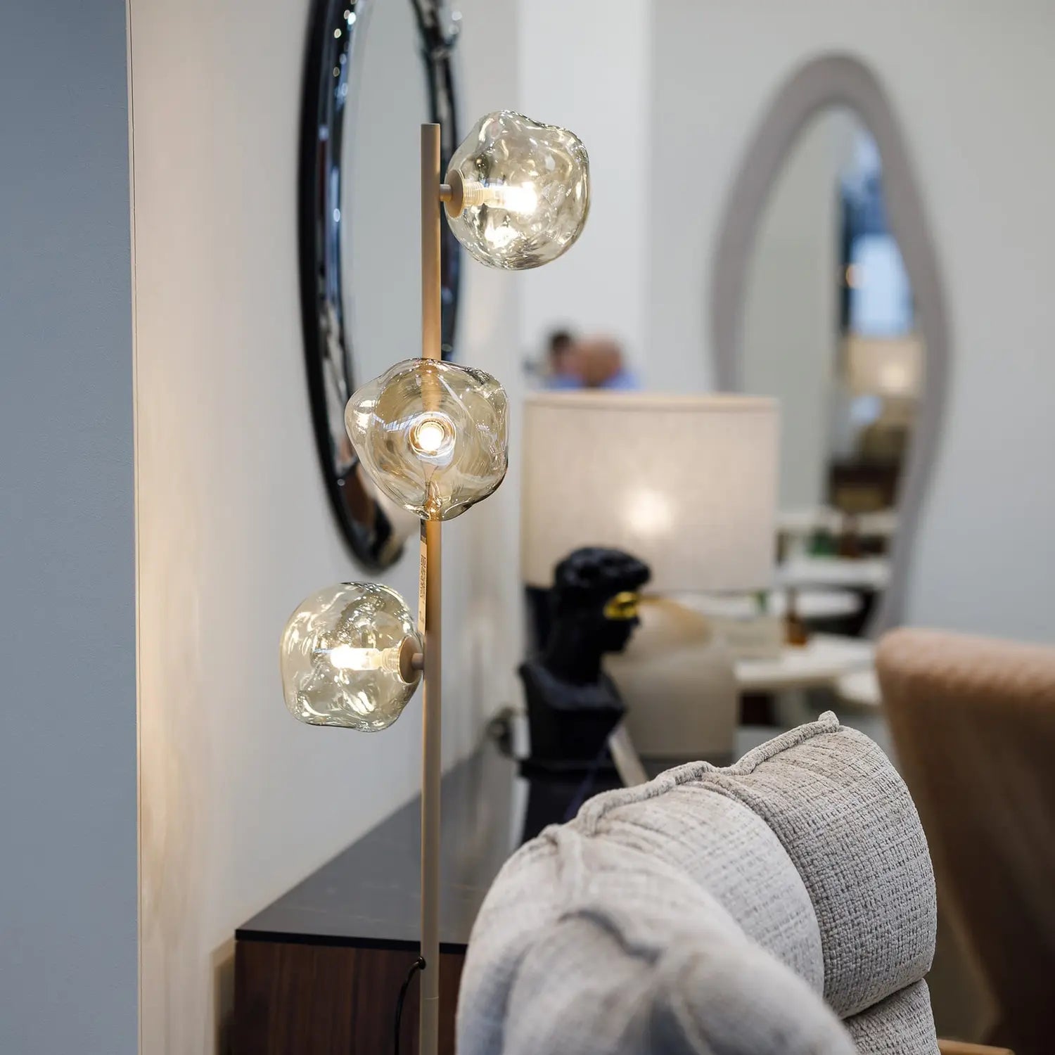 B-Ware Stehlampe Stehleuchte Lava Glas Sand Cognac G9 Wohnzimmer Beleuchtung - 5906135161539