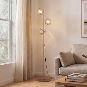 B-Ware Stehlampe Stehleuchte Lava Glas Sand Cognac G9 Wohnzimmer Beleuchtung