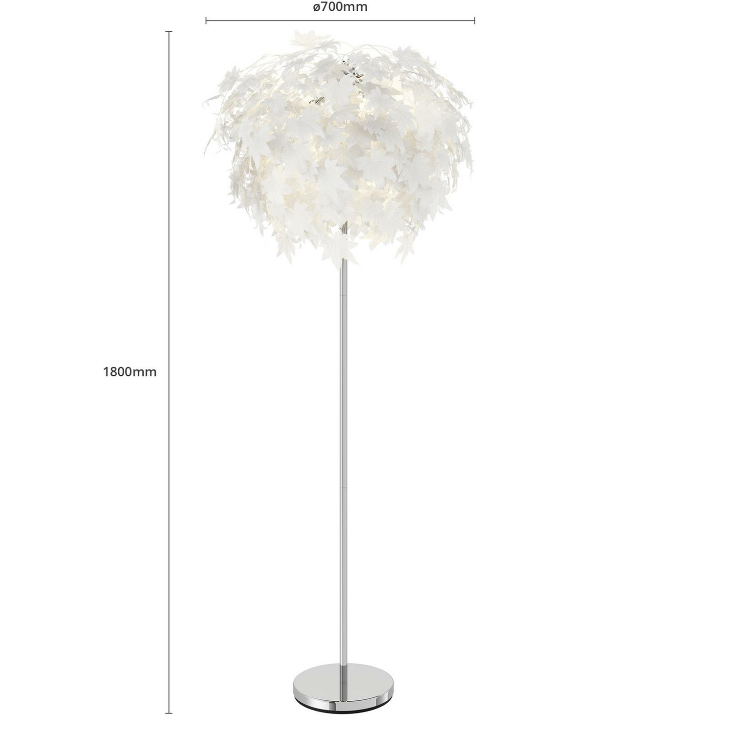 B-Ware Lindby Stehlampe Maple Stehleuchte Lampe Wohnzimmerlampe E27 Blattdekor Weiß - 4251096527483