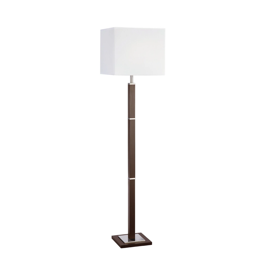 Searchlight Stehlampe Waverley Standleuchte Braun/Weiß Holz Lampe H147cm E27  B-Ware - 5013874393746