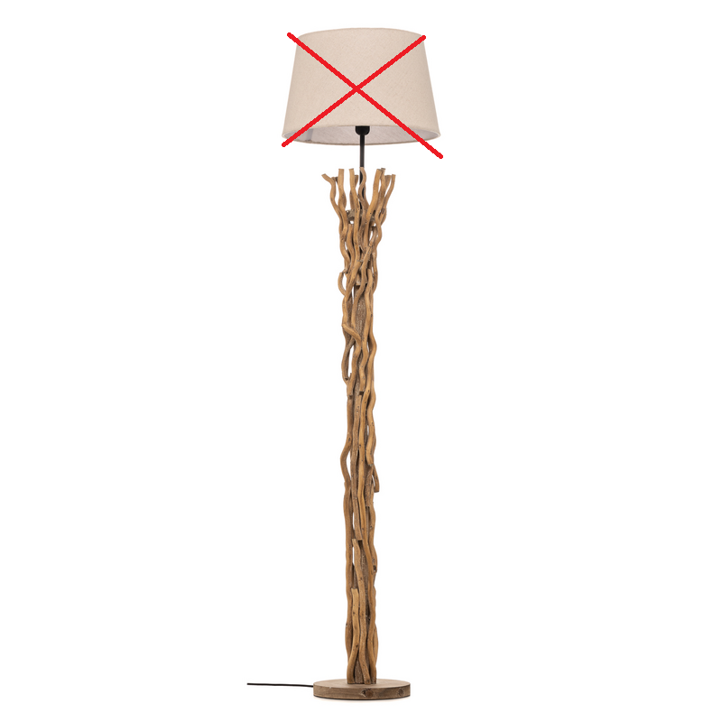 Euluna Stehleuchte Agar Stehlampe Lampe Leuchte E27 Stoff Holz SIEHE TEXT/FOTO - 8030626533189