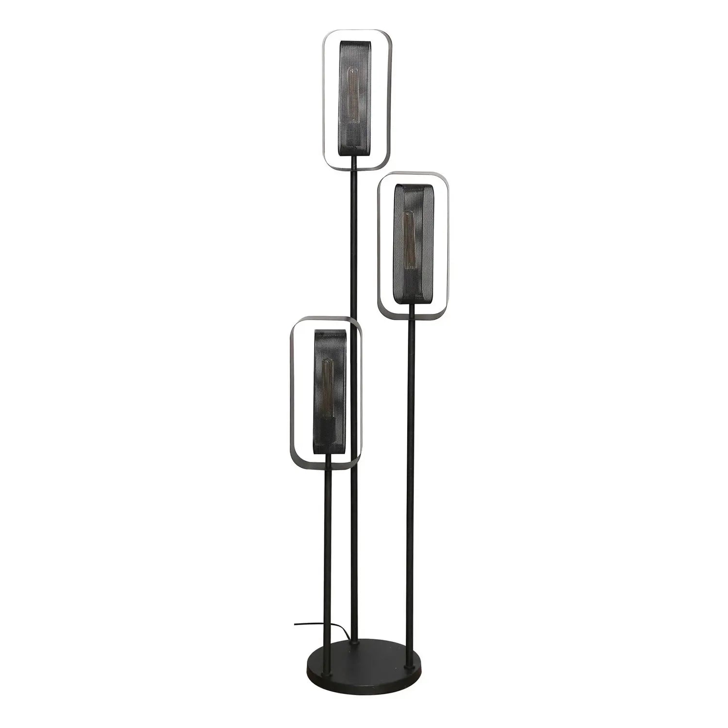 B-Ware Alma Stehleuchte Stehlampe Schwarz Metall Meshblende Drehbar Schalter Kabel - 8713244078422