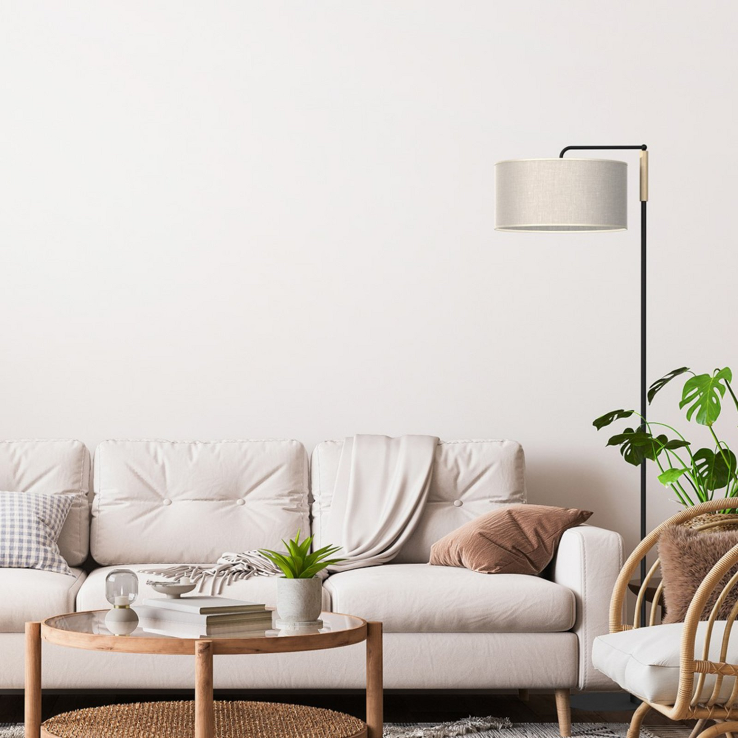 B-Ware Euluna Stehleuchte Atlanta Leinenschirm Standleuchte Stehlampe Wohnzimmerleuc425 - 5902693774549
