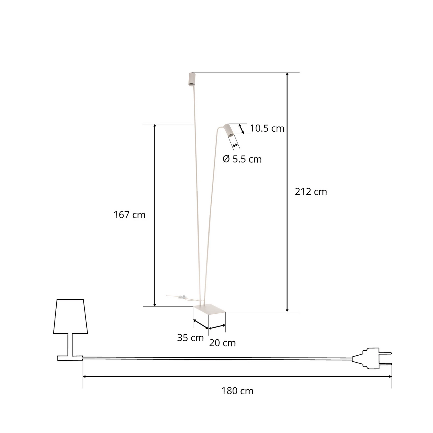 Lampadaire Nowodvorski Lighting Mono II, 2 lumières, blanc, GU10 (produit de seconde main)