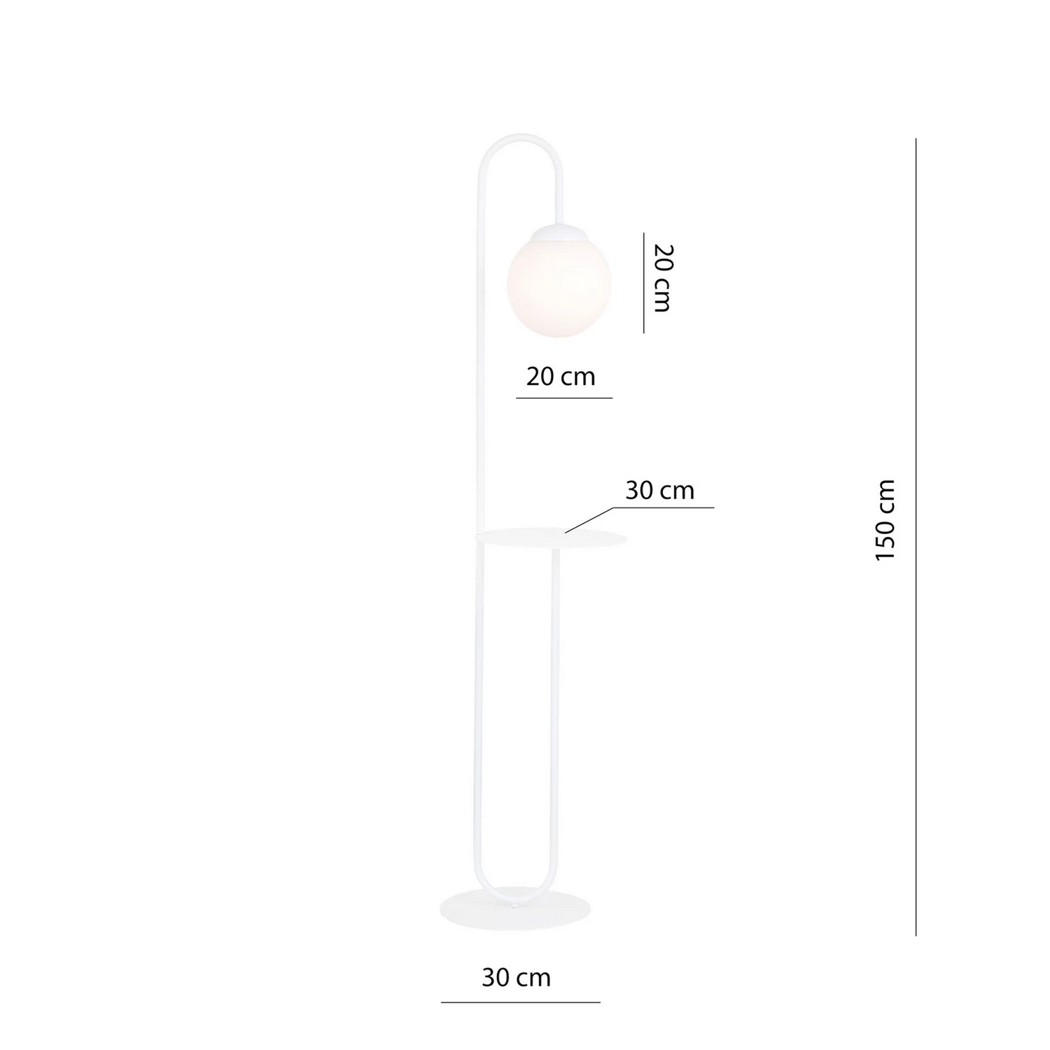 Stehleuchte Bari Weiß Metall Glas Stehlampe Lampe Leuchte Spot Licht Leselampe B-Ware