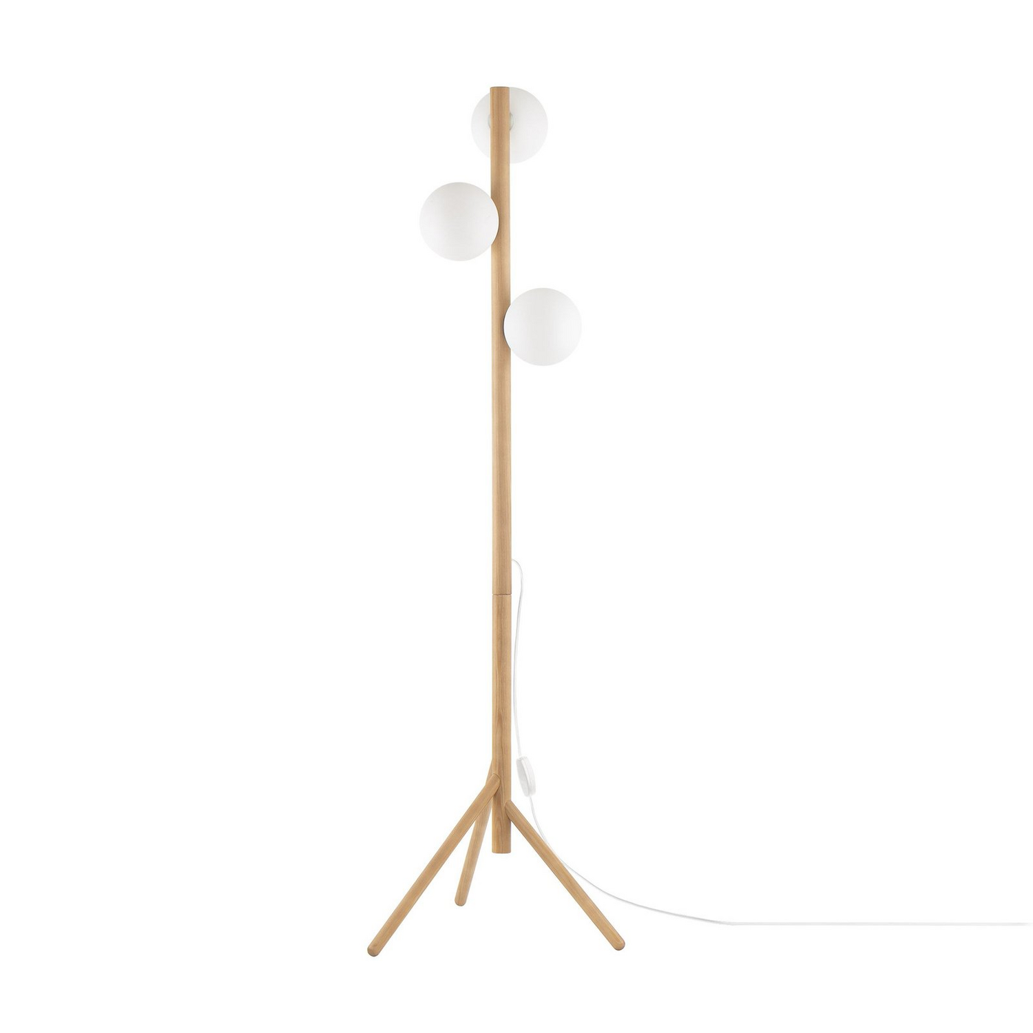 Stehleuchte Estera Opalglas Holzgestell Dreiflammig Stehlampe Lampe Leselampe B-Ware - 5901780558093