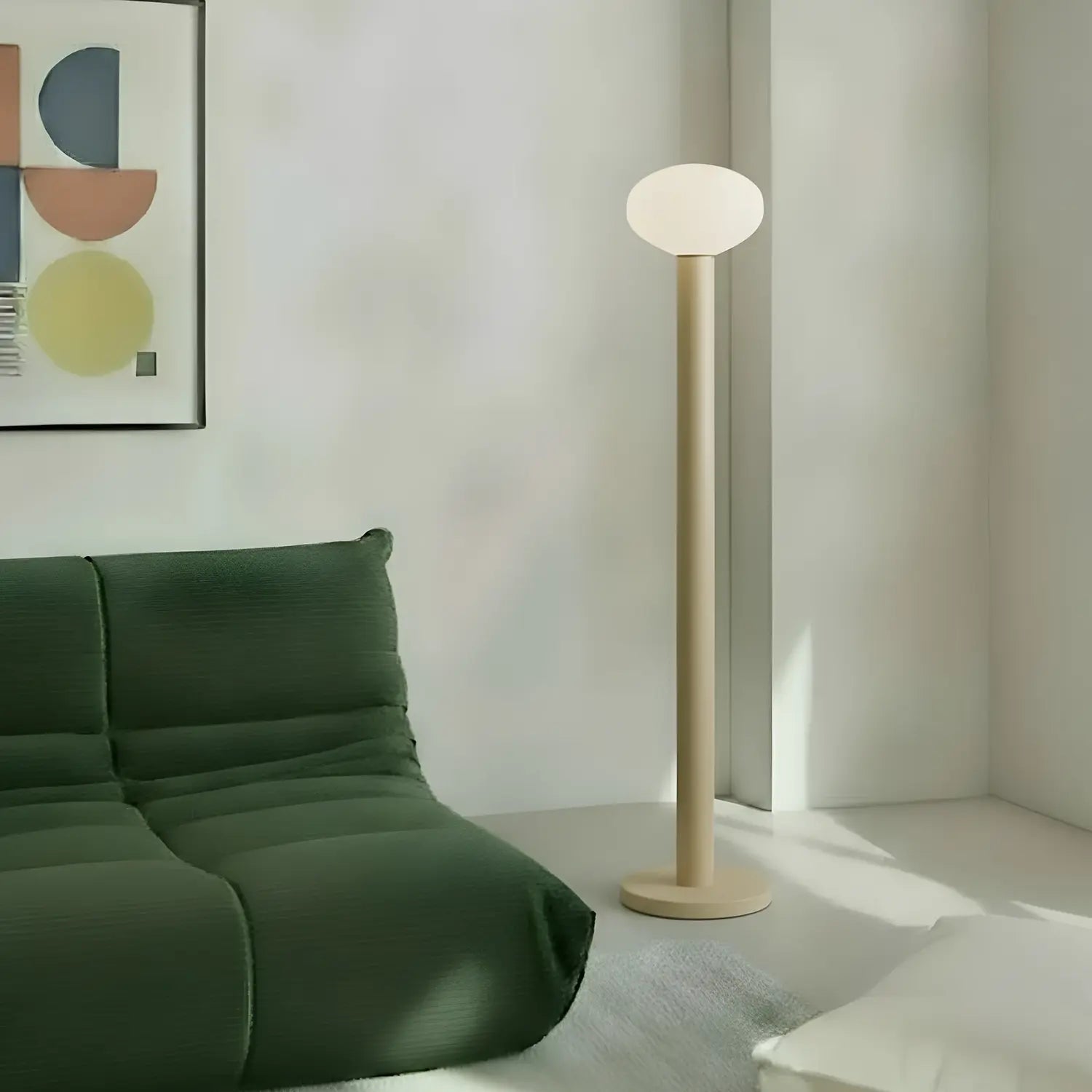 B-Ware Stehleuchte Standlampe Flo Beige Glas Metall 138 Cm E14 Led Lampe Schalter - 5904798661649
