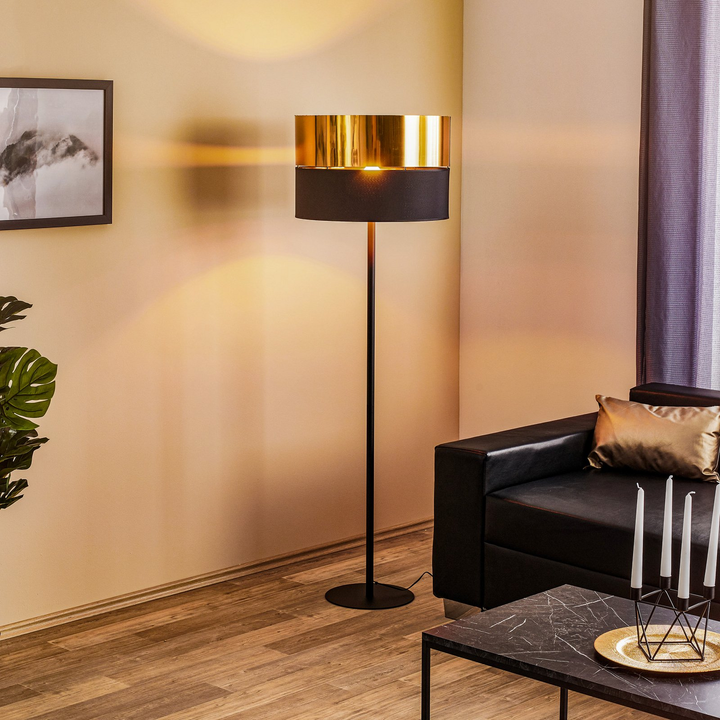 Euluna Stehleuchte Hilton, Schwarz/Gold Stehlampe Lampe Leuchte E27 60 W Ip20765 B-Ware - 5901780554651