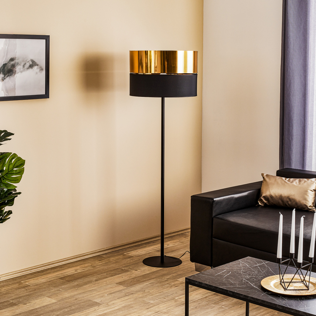 Euluna Stehleuchte Hilton, Schwarz/Gold Stehlampe Lampe Leuchte E27 60 W Ip20765 B-Ware - 5901780554651
