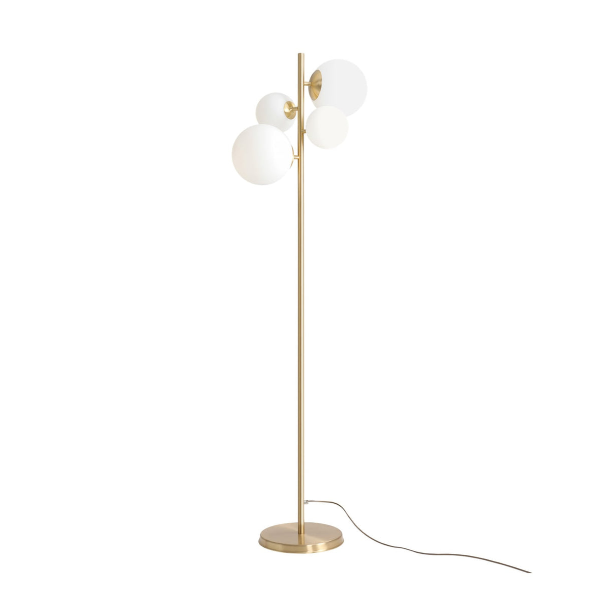 Stehleuchte Stehlampe Joel Messing Weiß Glas Metall 4-flammig Schalter E27 LED - 5904798652234