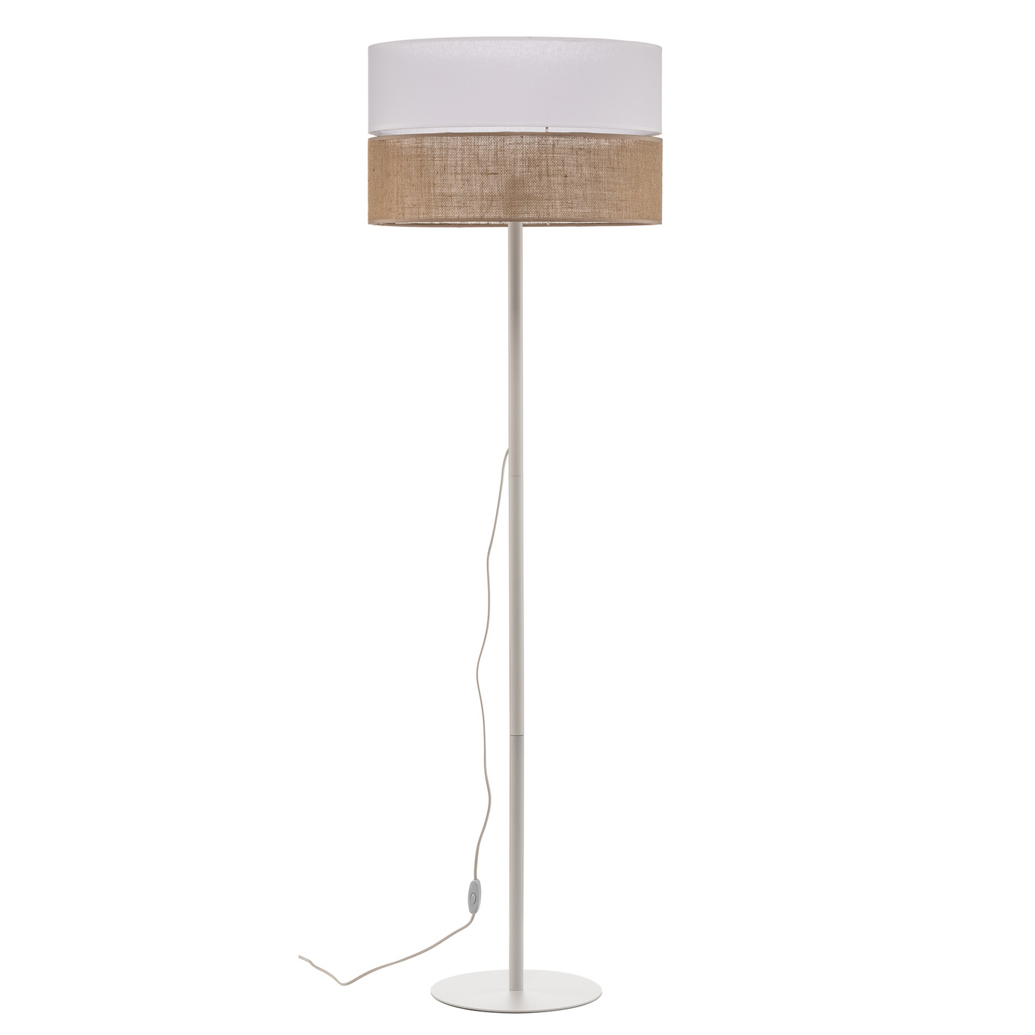 B-Ware Stehleuchte Linobianco, Schirm Aus Stoff Und Jute Stehlampe Lampe Leuchte S416 - 5901780552411