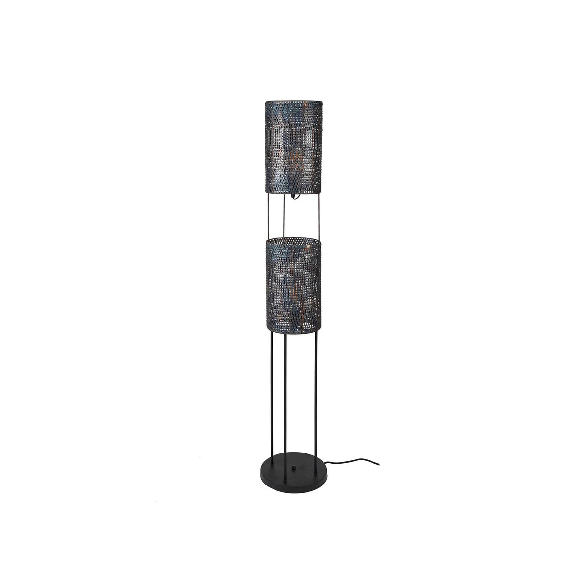 Stehleuchte Stehlampe Luzien Schwarz Metall Lampe Leuchte Schalter 2-flg 150 cm - 8713244081095