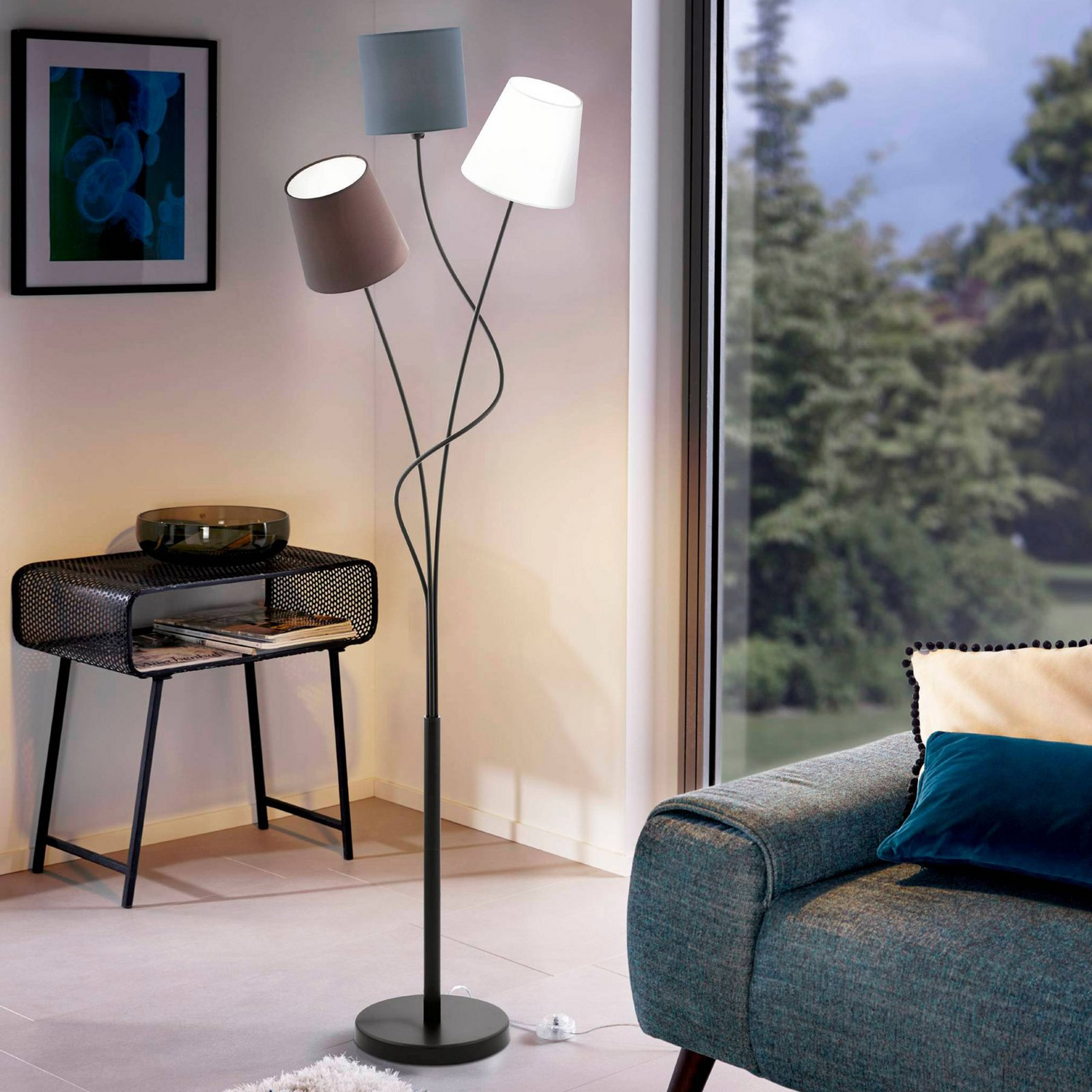Zipcode Design Macey Led Stehleuchte Leselampe Standleuchte 3 Flammig Mehrfarbig B-Ware - 9002759949952