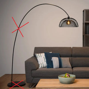 B-Ware Lucide Stehleuchte Lampe Stehlampe Bogenlampe E27 Mesh Schwarz Siehe Text/Foto