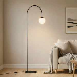 B-Ware Stehleuchte Lampe Nova Glas Metall Schwarz Weiß Wohnzimmer 155cm E14 Led Leuchte