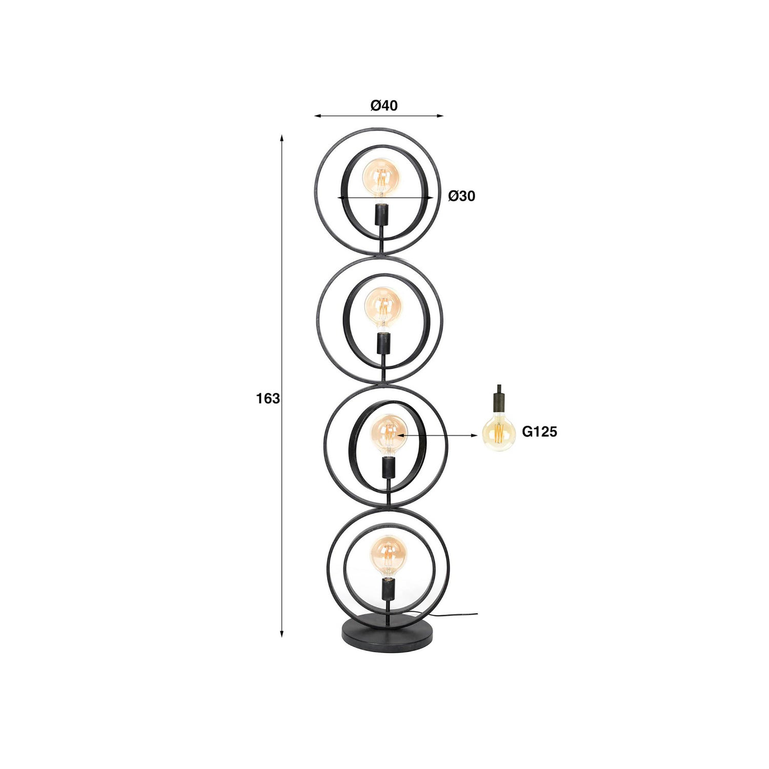 B-Ware Stehleuchte Standlampe Ringelbach Metall Led Anthrazit E27 4 Flg Siehe Text - 8713244083235
