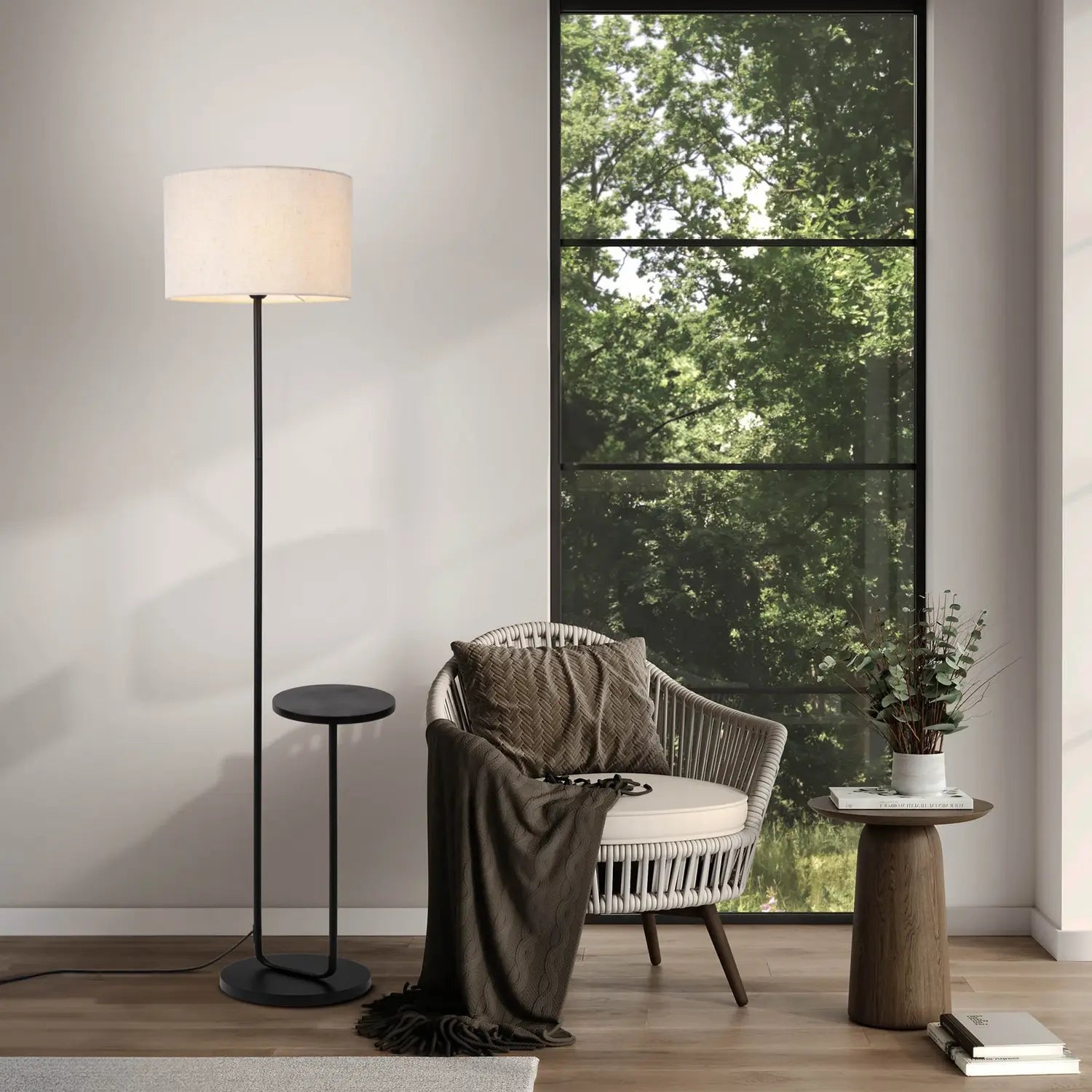 B-Ware Näve Stehleuchte Lampe Tischleuchte Tordis E27 Metall Schwarz 157cm Innen - 4003222892701