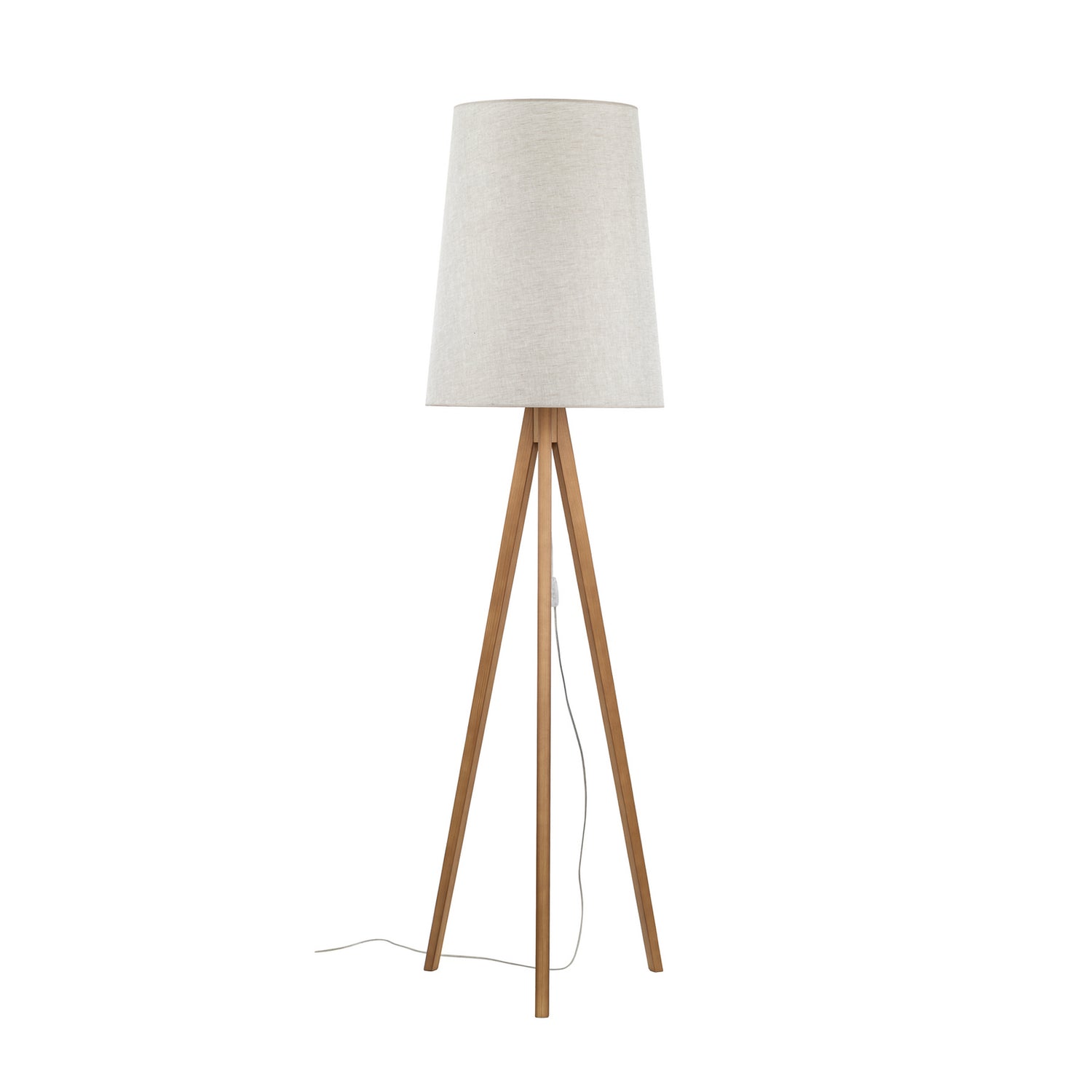 B-Ware Stehleuchte Lampe Walz Creme Holz Standlampe E27 Wohnleuchte Höhe 175 Cm - 5901780555986