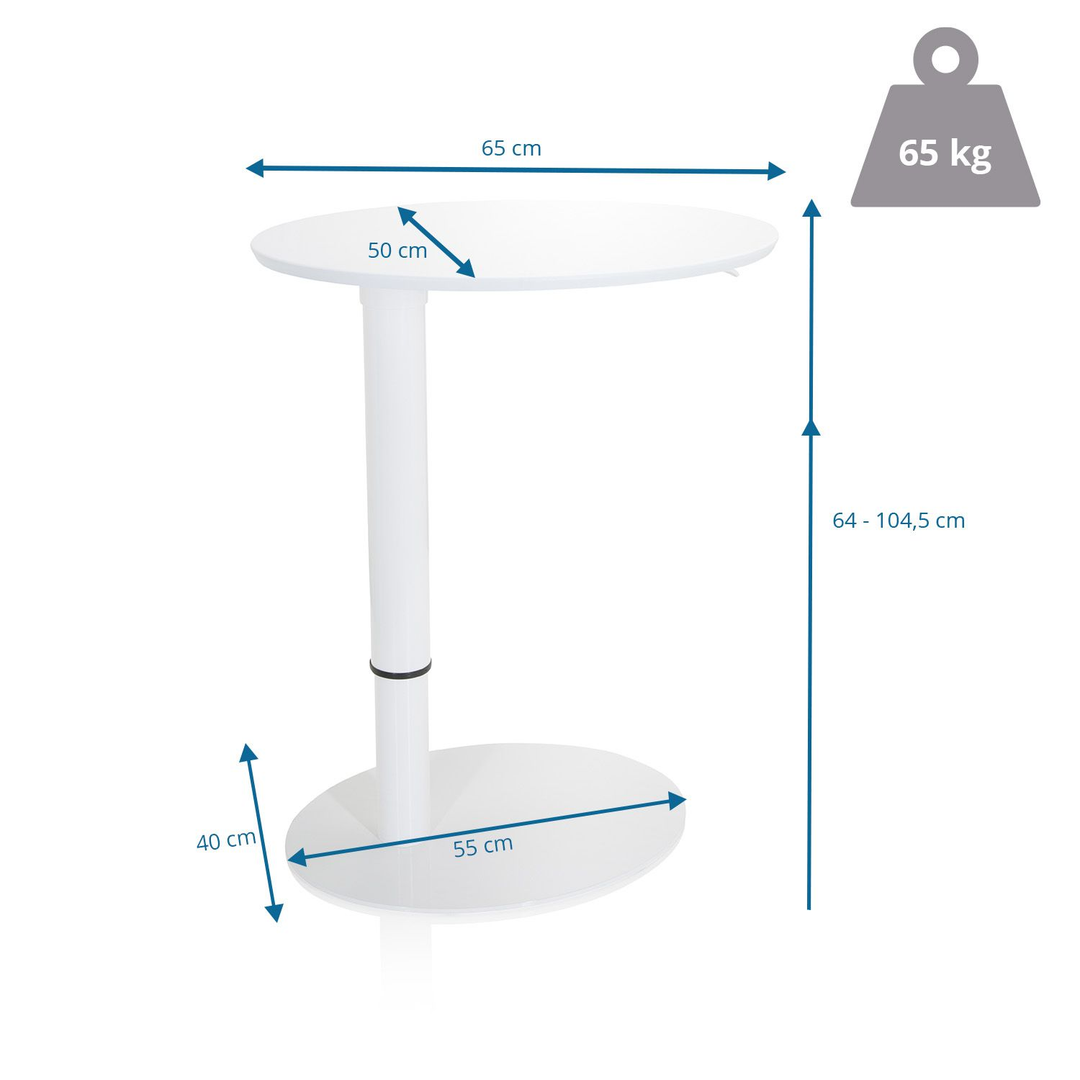 Hjh Office Stehtisch Beistelltisch Stand Iii Tisch 65 X 50 Cm Oval Weiß B-Ware - 4064323013365