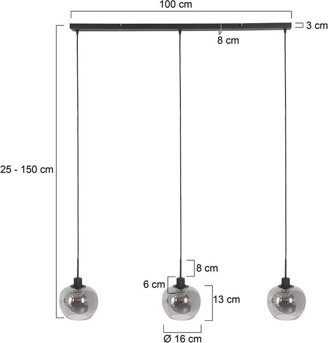B-Ware Steinhauer Hängelampe Pendelleuchte Lotus Schwarz Glas Hauptlicht 1899 Zw - 8712746160628