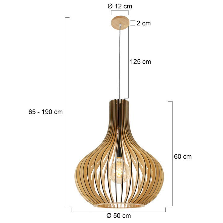 Steinhauer Hängelampe Pendelleuchte Smukt Pappelholz Buche Esszimmerlampe Lampe B-Ware