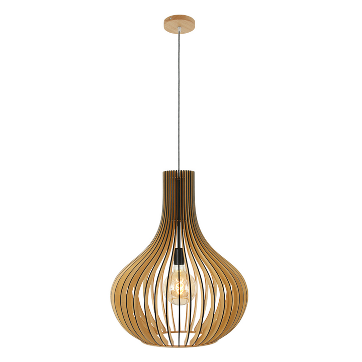 Steinhauer Hängelampe Pendelleuchte Smukt Pappelholz Buche Esszimmerlampe Lampe B-Ware