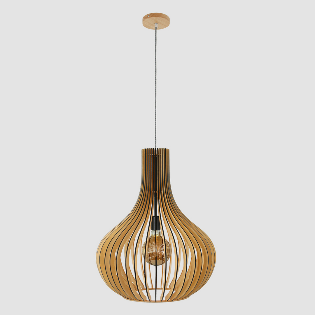 Steinhauer Hängelampe Pendelleuchte Smukt Pappelholz Buche Esszimmerlampe Lampe B-Ware