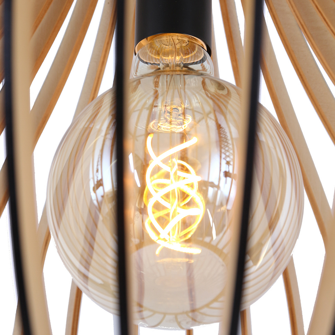 Steinhauer Hängelampe Pendelleuchte Smukt Pappelholz Buche Esszimmerlampe Lampe B-Ware