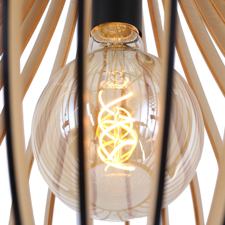 Steinhauer Hängelampe Pendelleuchte Smukt Pappelholz Buche Esszimmerlampe Lampe B-Ware