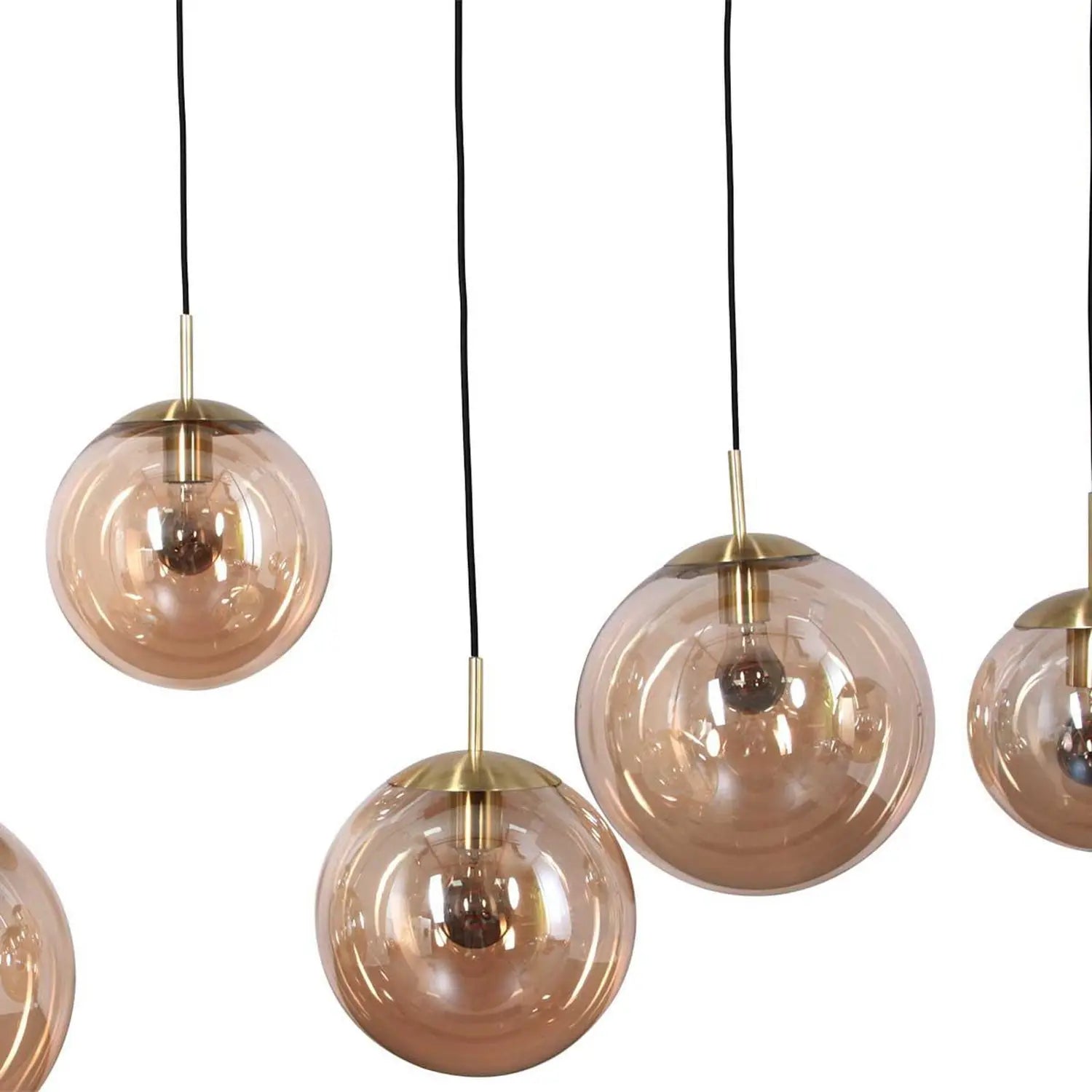 B-Ware Steinhauer Hängeleuchte Pendelleuchte Lampe Bollique Messing Glas Metall 6 Flg - 8712746166415