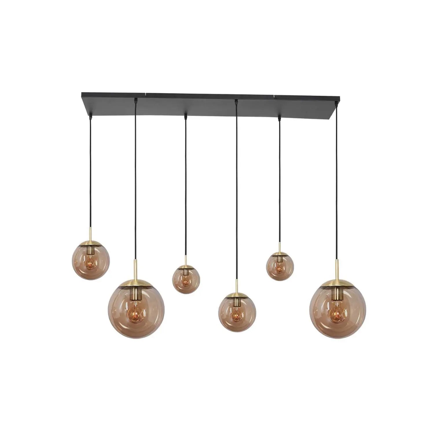B-Ware Steinhauer Hängeleuchte Pendelleuchte Lampe Bollique Messing Glas Metall 6 Flg - 8712746166415