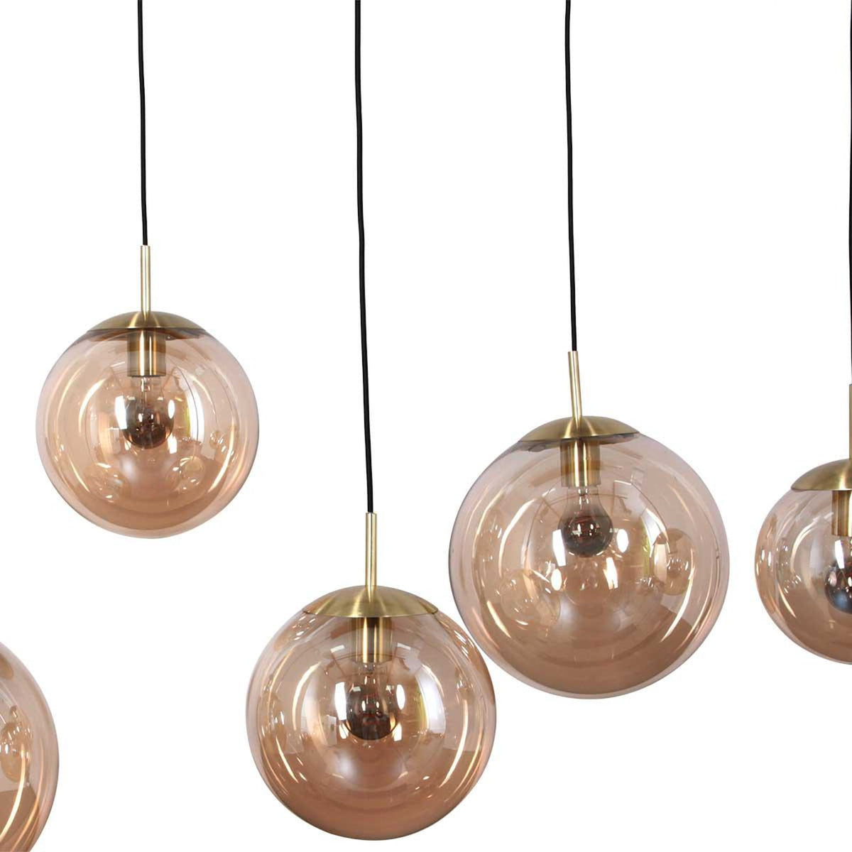 Steinhauer Hängeleuchte Pendelleuchte Lampe Bollique messing Glas Metall 6-flg - 8712746166415