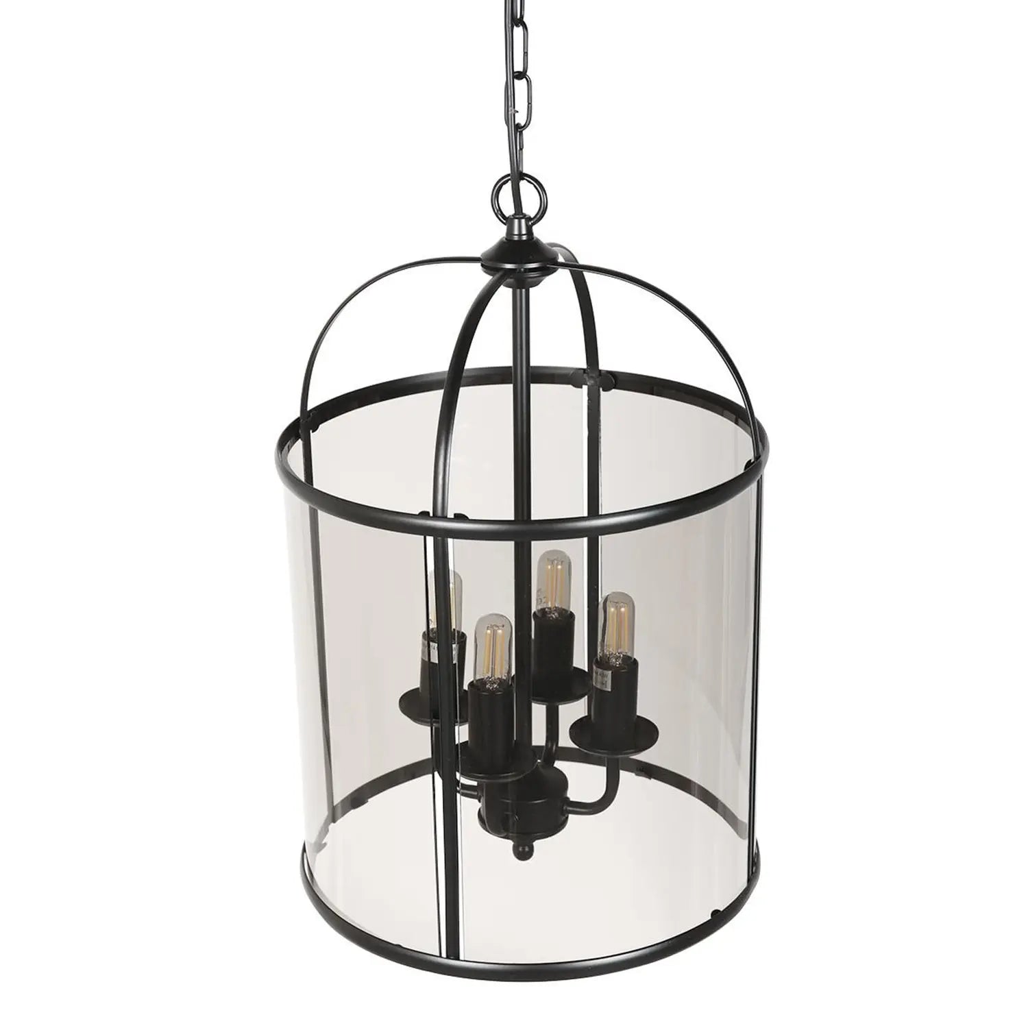 B-Ware Steinhauer Pendelleuchte Hängelampe Pimpernel Schwarz Glas Vierflammig E14 Lampe - 8712746174205