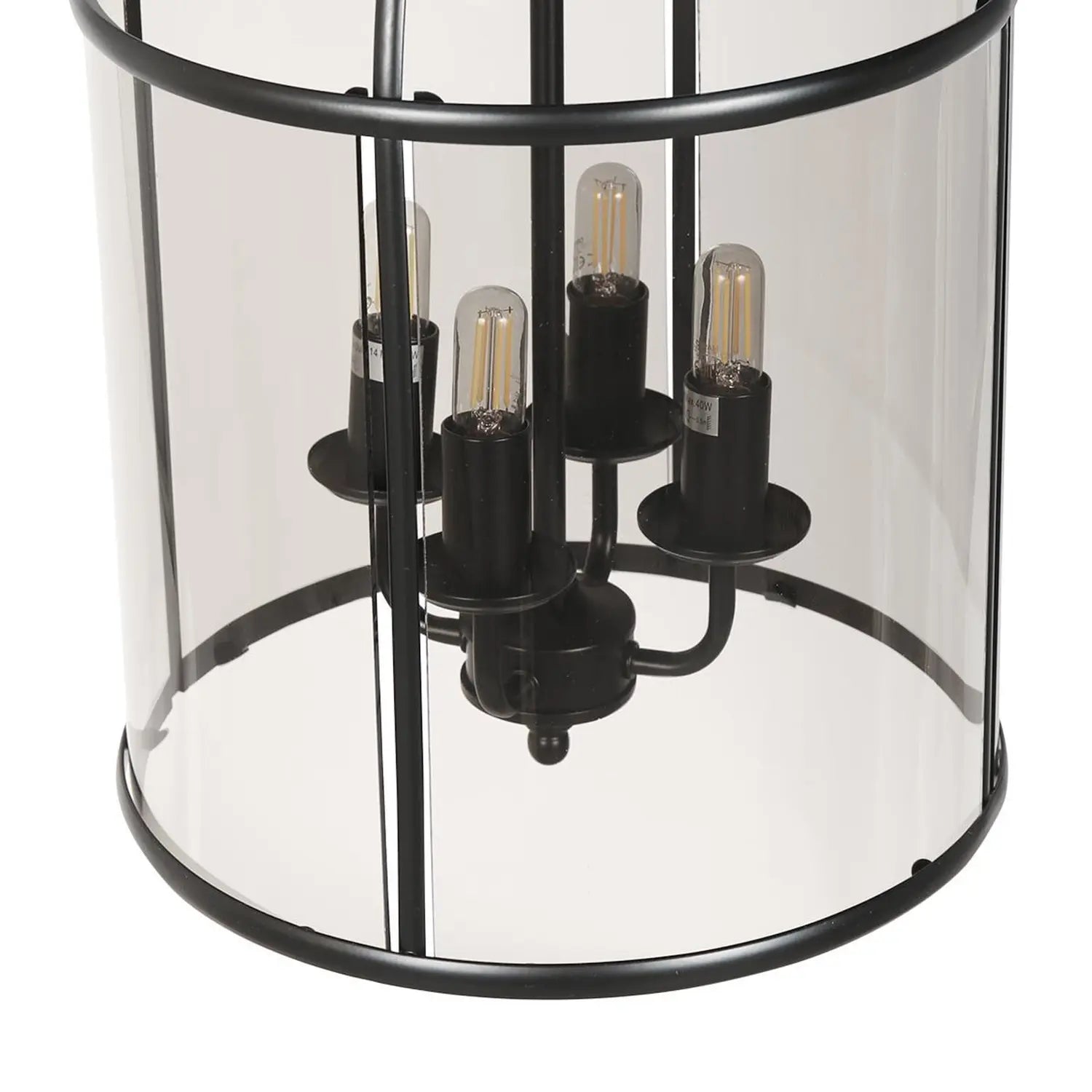 B-Ware Steinhauer Pendelleuchte Hängelampe Pimpernel Schwarz Glas Vierflammig E14 Lampe - 8712746174205