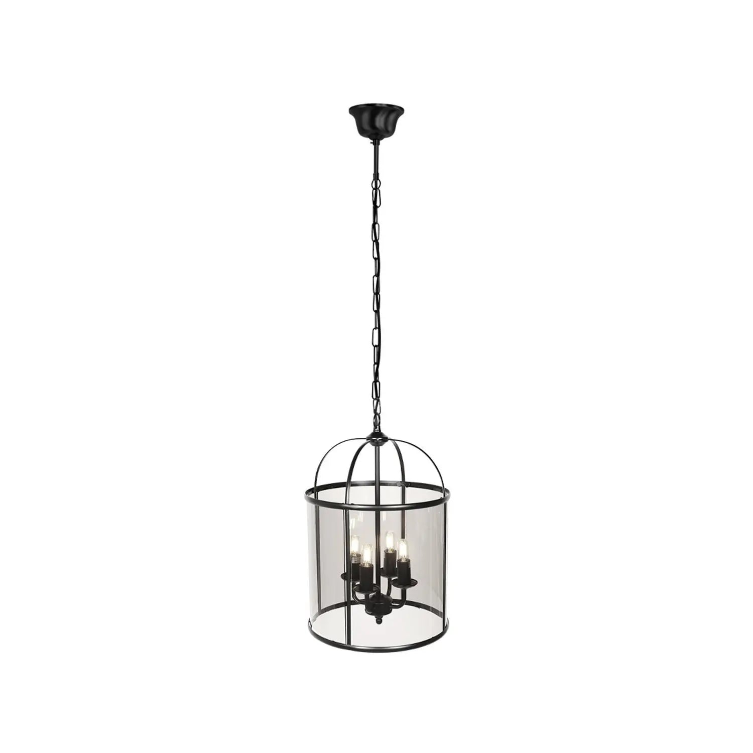 B-Ware Steinhauer Pendelleuchte Hängelampe Pimpernel Schwarz Glas Vierflammig E14 Lampe - 8712746174205