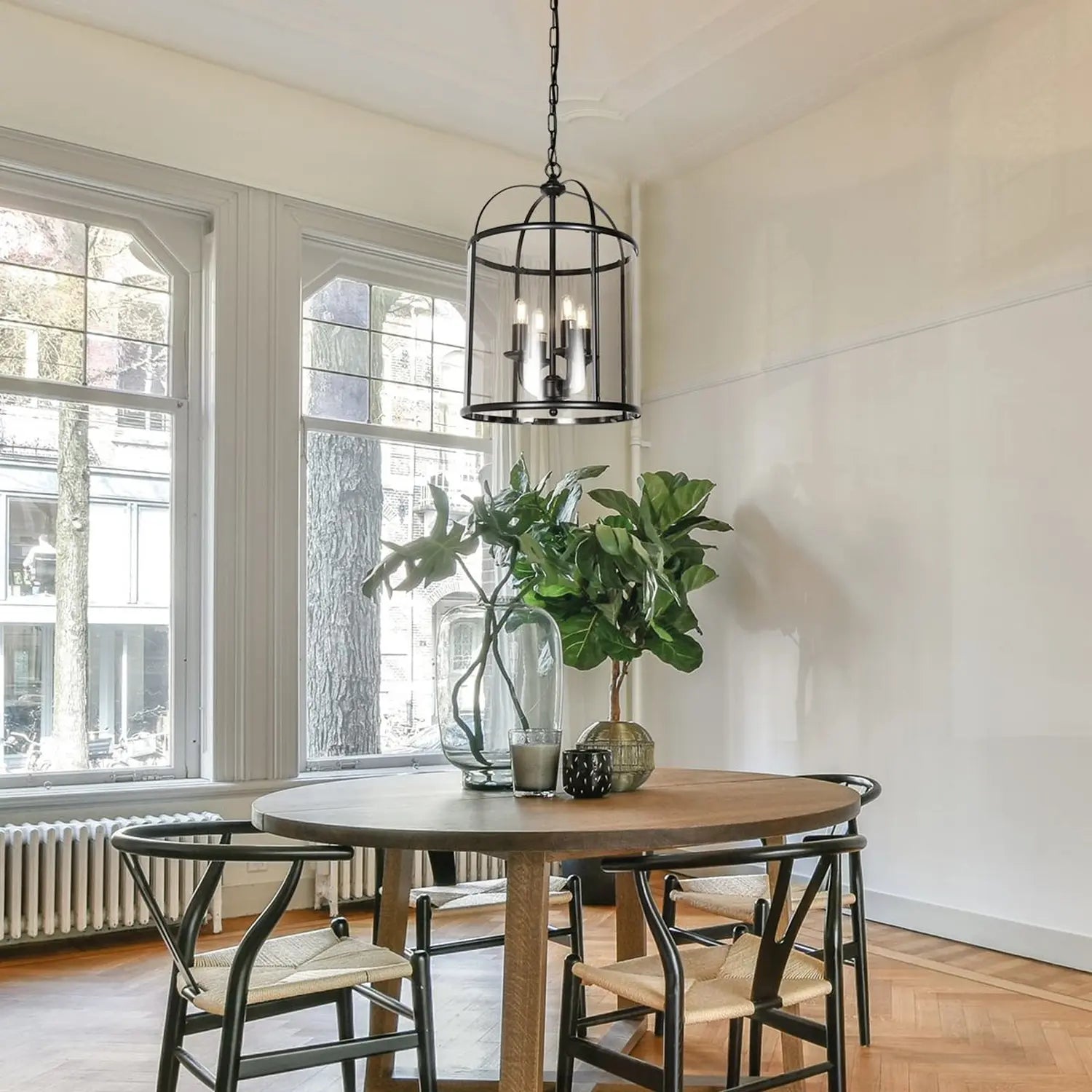 B-Ware Steinhauer Pendelleuchte Hängelampe Pimpernel Schwarz Glas Vierflammig E14 Lampe - 8712746174205